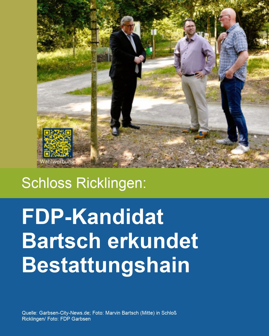 FDP-Kandidat Bartsch erkundet Bestattungshain
